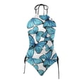 thumbnail image 4 of Swim Suits For Women 2024 Swimwear Tankini 2 Piece Normal Backless 2 Piece Printing Adjustable Print Multi Color Padded Strap S Sexy Vacation Bathing Suit For Women Sky Blue L, 4 of 4
