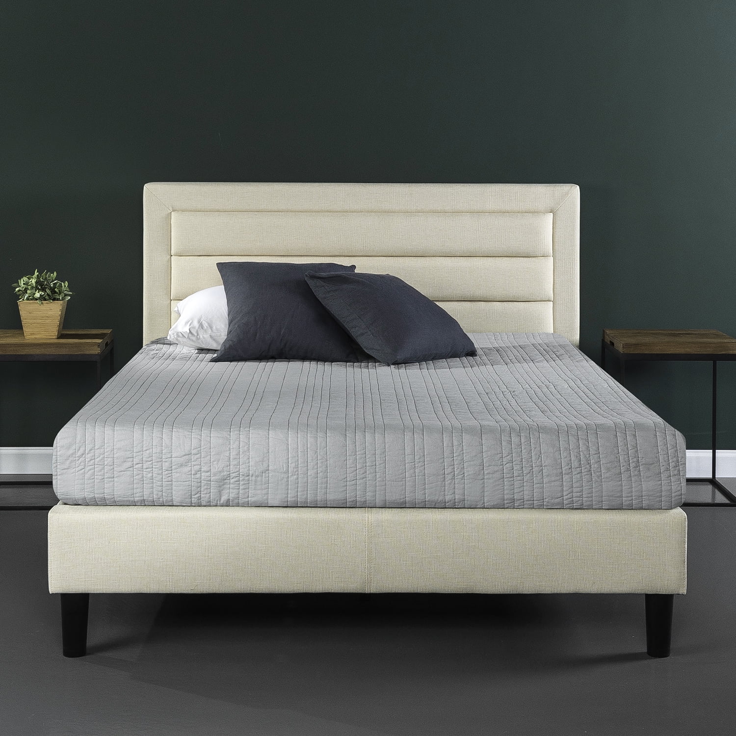 Zinus Misty 42" Upholstered Platform Bed Frame, King - Walmart.com