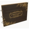 Darling Souvenir Personalized Engraved Laser Cut Wedding Guest Book Wooden Cover Sign-in Book Registry Guestbook Scrapbook-NO