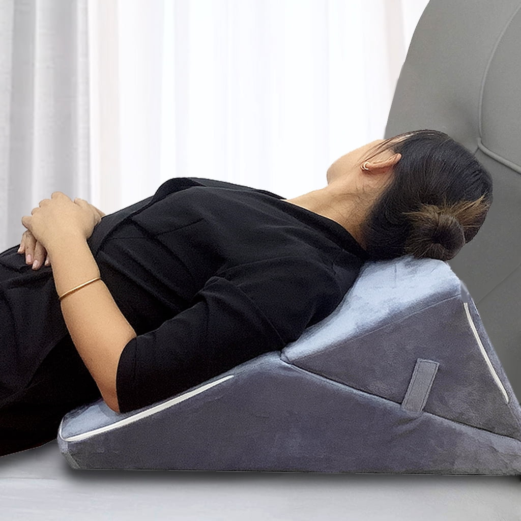 lanema Bed Wedge Pillow for Sleeping, Memory Foam Top Adjustable Folding Incline Cushion, Elevated Support Triangle Pillow