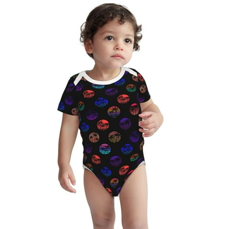 

Zeuib 80s Style Palm Trees Unisex Baby Short-Sleeve Onesies Bodysuit 100% Organic Cotton-12 Months