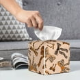 thumbnail image 6 of Goofa Ribbon bows with leopard Pattern Tissue Box Cover PVC Leather Tissue Holder Square Facial Tissue Case Facial Paper Organizer Dispenser for Bathroom, Vanity Countertop, 6 of 7