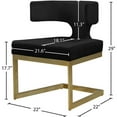 thumbnail image 4 of Maklaine Modern / Contemporary Black Velvet Dining Chair Finish, 4 of 5