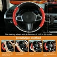 thumbnail image 6 of Diamond Steering Wheel Cover ，with Bling Crystal Rhinestone,Delicate and Anti-Slip Sparkly Sedan Steering Wheel Cover ，Adaptable to 14.5-15 inches Car Wheel Protector for Women Girl ，Black & Red, 6 of 14