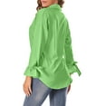 thumbnail image 4 of Women's Basic Button Down Shirts Collared Long Sleeve Plus Size Simple Stretch Formal Solid Casual Work Blouse Tee, 4 of 6
