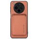 thumbnail image 1 of For Oppo Find X8 5G Case Carbon Fiber Leather Back Cover with Detachable Card Bag - Green, 1 of 5