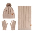 thumbnail image 4 of HNMKIU Women Winter Plus Wool Warm Fashion Knitted Hat Ear Scarf Set Khaki - One Size, 4 of 4