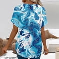 thumbnail image 6 of ASDFVBKG Womens Blouses Spring Tops Soft Short Sleeve V-Neck Tee Tops Dressy Solid Vacation Loose Fit Outfits Clothes Blue 2XL, 6 of 6