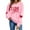Pink, variant on FAWUUDO Womens Casual Heart Graphics Shirt Long Sleeve Pullover Loose Crewneck Cute Love Printed Sweatshirt Tops Black L