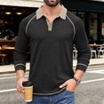 thumbnail image 5 of Long Sleeve Polo Shirts Men Golf Fashion Casual Shirt Raglan Button Tee Collared Pullover Tops Cotton Blend, 5 of 6