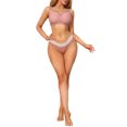 thumbnail image 2 of INSPIRE CHIC Women's V-Neck Mesh Full Coverage Wireless Soft Cup Wide Adjustable Straps Minimizer Bras M Pink, 2 of 5