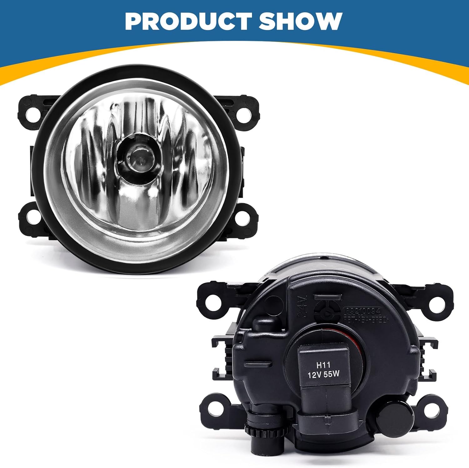 2pcs Automotive Fog Light Assembly Set, Fits 2015-2021 Jeep Compass | Left/Right
