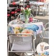 thumbnail image 4 of Happy Easter Outdoor Tablecloth - 60 Inch Round Dining Table Cover, Spring Watercolor Bunny Eggs Flowers Beige Waterproof Outdoor Table Cloth with Umbrella Hole & Zipper for Picnic/Patio/Party, 4 of 7