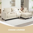 thumbnail image 4 of HOMCOM L Shape Sofa with Chaise Lounge Fabric 3 Seater Corner Sofa, Beige, 4 of 10