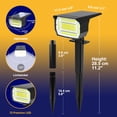 thumbnail image 5 of HOVMAP Solar Lights Outdoor 72 LEDs Solar Spot Lights 1500mAh Battery 3 Modes IP67 Waterproof ABS 6 Pack for Garden Yard Pathway, 2Pc White light, 5 of 12