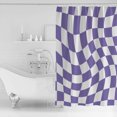 thumbnail image 3 of Hokiten Shower Curtain, Purple White Checkered Fabric Shower Curtains for Bathroom, Modern Irregular Geometric Bath Curtain Waterproof Bathtub Curtains with 12 Hooks, Standard 72" x 72", 3 of 7