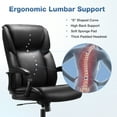 thumbnail image 2 of Yoyomax Executive Office Chair, Height Adjustable High Back Computer Chair, Ergonomic Home Office Desk Chair with Wheels, Armrest, and Headrest - 360° Swivel PU Leather Chair for Adults, 2 of 7