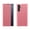 Pink, variant on for Samsung Galaxy S26 Smart Case, PU Leather Texture Flip Cover Smart View Window, Shockproof Protective Durable Anti-Scratch Kickstand Phone Case, Silver