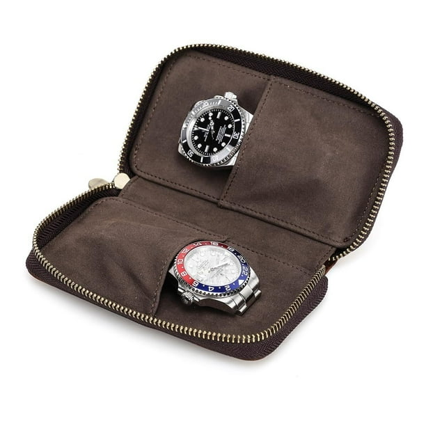 Joyero Organizador de Viaje hecho a mano, Caja de Relojes de Cuero para Hombre, Alhajero Portátil para Relojes - Estuche Ideal para Viajes, Regalo