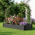 thumbnail image 4 of Tomnk Raised Garden Bed 6x3x1ft, Galvanized Metal Outdoor Planter Box for Vegetables, Flowers & Herbs, Durable Rust-Resistant, Easy Assembly, Black, 4 of 9