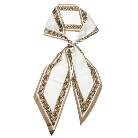 Fashion Scarves for Women, Head Scarf 59" x 5", Diamond Light Brown Edge