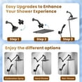 thumbnail image 5 of BRIGHT SHOWERS Rain Shower Head with Handheld Spray 5 ft. Shower Hose Combo Includes Wall Mount Suction Bracket 3-Way Water Diverter Mount (8 Inch Square, Matte Black), 5 of 7