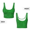 thumbnail image 5 of Picia Green Sparkling Shiny Sports Bra for Women,Padded Strappy Sports Bras Medium Support Yoga Bra with Removable Cups,Running Yoga Bra-Medium, 5 of 9