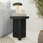 Beautiful Contempo Round Side Table by Drew Barrymore, Speckled Marble Finish