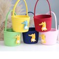 thumbnail image 5 of AAOMASSR Charming Alligator: Portable Cotton Rope Storage Bucket for Cute Miscellaneous Storage and Hand Carry Convenience(21.5x16 cm),Green, 5 of 5