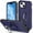 Blue, variant on Nalacover For iPhone 14 6.1 inch Slim Case,Luxury Hybrid Hard PC and TPU Rugged Bumper 3-In-1 Rotatable Magnetic Ring Kickstand Four Corner Guard Shockproof Anti-Scratch Back Phone Cover.Purple