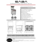 Heavy Duty Commercial 24 4 Burner Gas Range with Bottom Oven