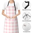 thumbnail image 4 of Kdxio Pink Checkboard Apron with Pockets Adjustable Kitchen Aprons for Men Women Waterproof Aprons for Cooking,Drawing,Crafting, Baking Household Cleaning, 4 of 8