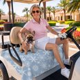 thumbnail image 3 of Golf Cart Seat Covers for 2 Seater,Blue Christmas Snowflakes Microfiber Cart Seat Towel Blanket,Modern Xmas Winter Textured Absorbent Breathable Non Slip Bench Seats Protector for Golf Course 51"x31", 3 of 9