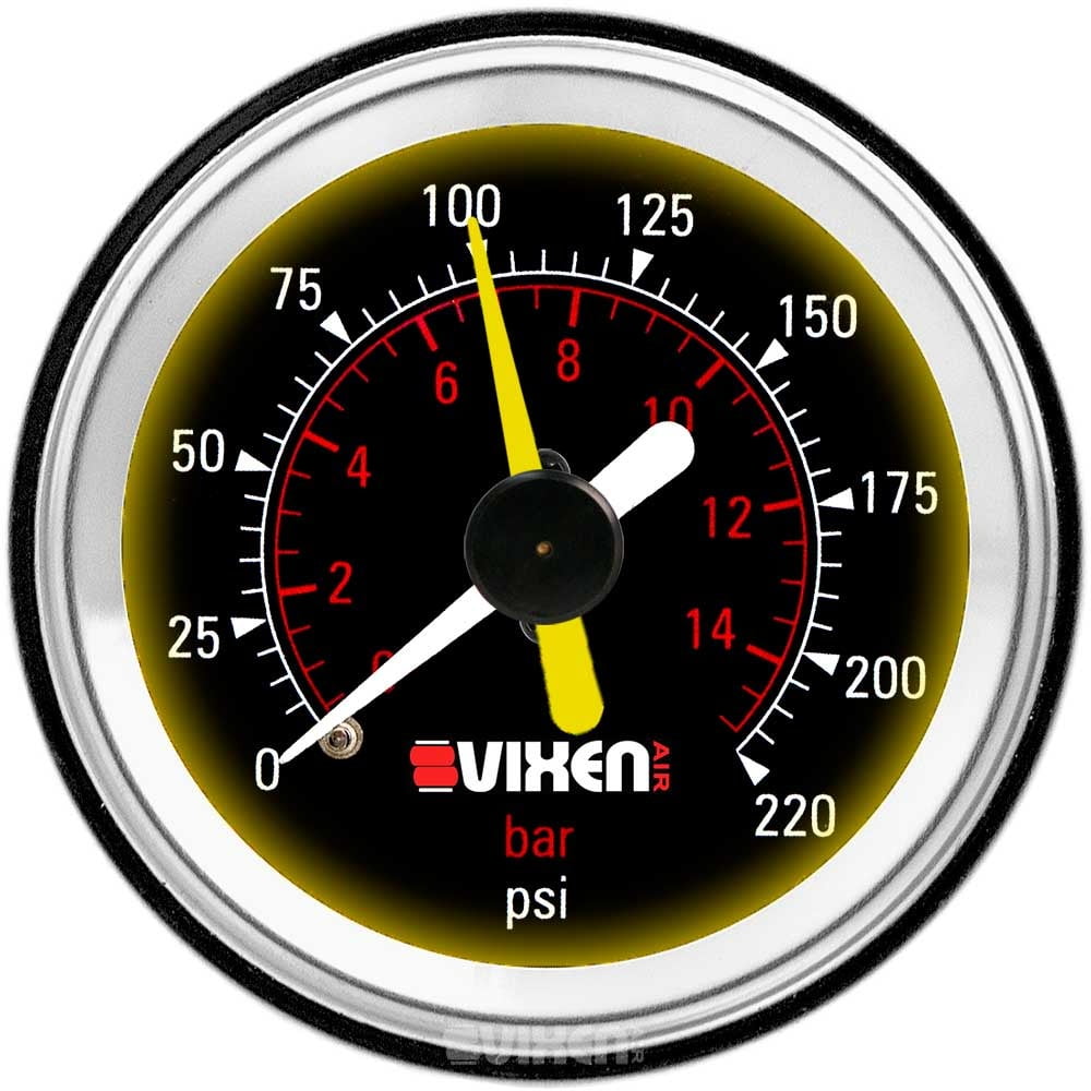 vixen air 2" dual needle air pressure gauge with back light 220 psi black vxa7222lb Walmart