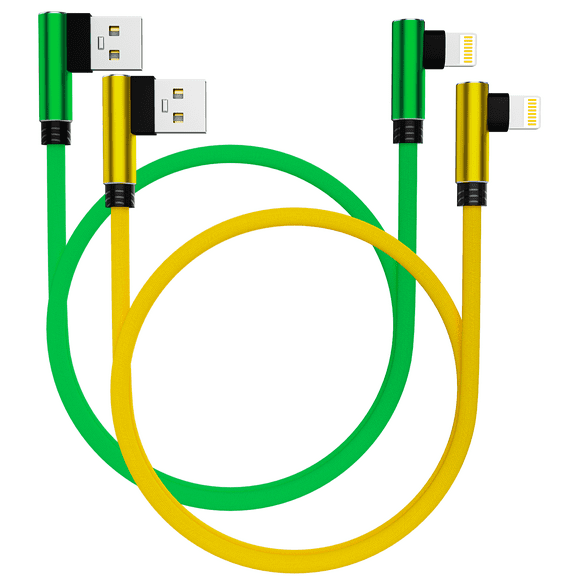 iPhoneChargers [MFi Certified] 2 Pack (10 Feet) Phone Charger Nylon Braided Lightning Cable Compatible with 13 Pro/13/12/11 Pro/11/XS MAX/XR/8/7/6s more -Yellow, Green
