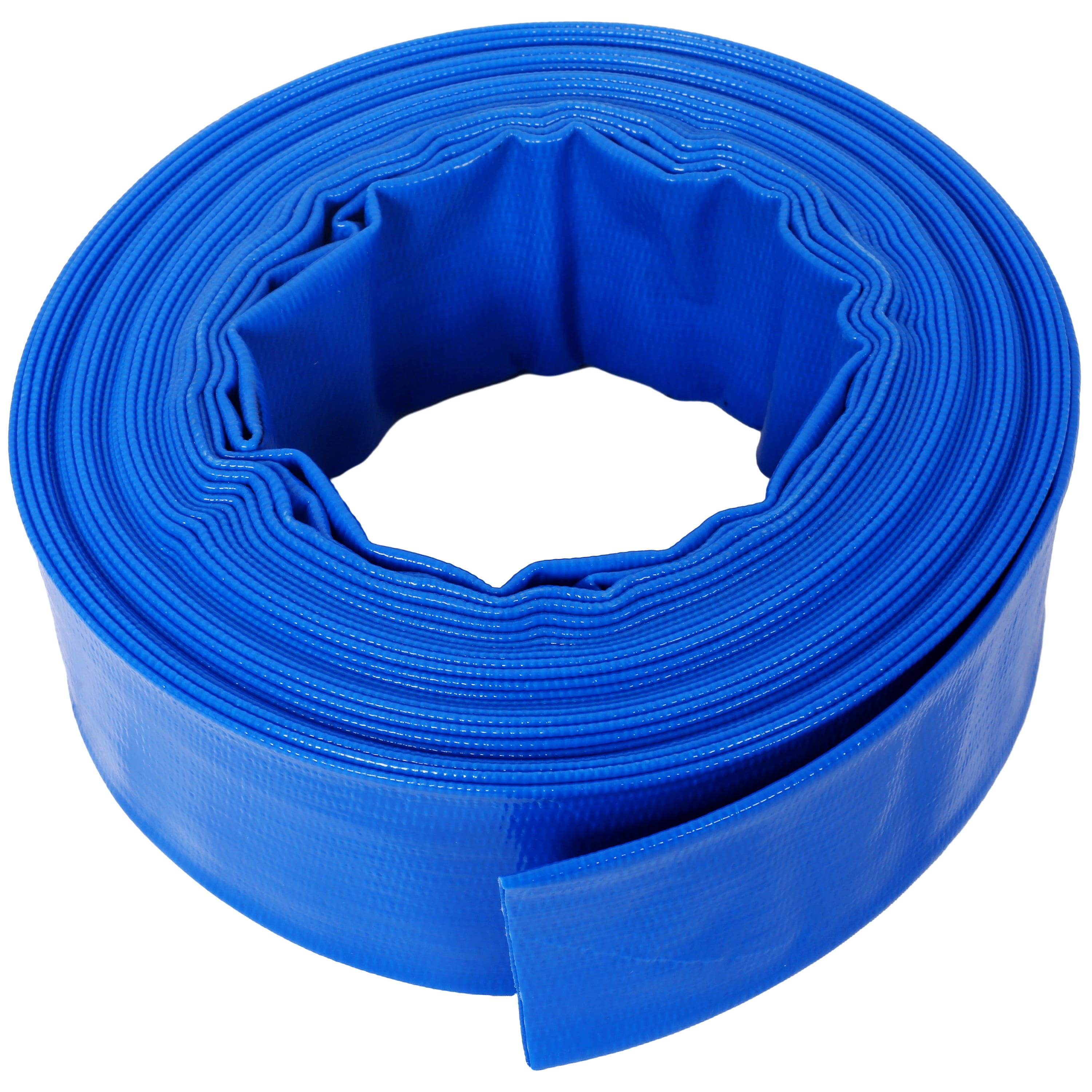 Heavy Duty Backwash Hose with Metal Clamp, 1-1/2"(Flat 2.6") width, 50ft Pool Drain Hose for Swimming Pools Filter Pump