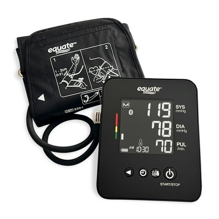 Equate 6000 Series Upper Arm Blood Pressure Monitor and Wide Range Arm Cuff with Bluetooth Wireless Technology and Irregular Heartbeat Detection