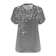 thumbnail image 5 of Camisetas Casuales de las Mujeres Más Tamaño V-Cuello Impresión Manga Corta Color Sólido Base de Verano Superior, Ligero para Diario, 5 of 9