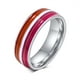 thumbnail image 2 of Stainless Steel Lesbian LGBT Ring for Women Couple , pride Love Promise Band Stripe Flag Color Engagement Rings, 2 of 5