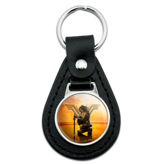Black Leather  Wonder Woman Movie Poster Keychain