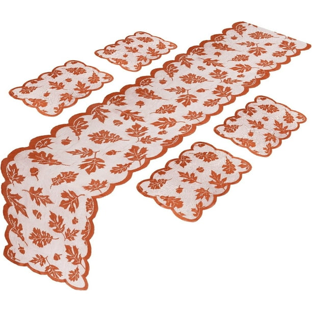 Fall Table Runner and Placemats,Happiwiz 1 Thanksgiving Table Runner