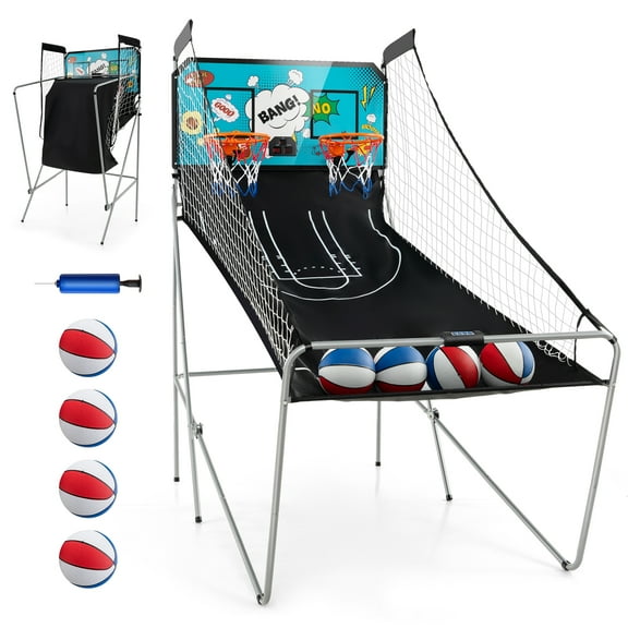 Infans Dual Shot Basketball Arcade Game w/8 Game Modes Electronic Scoring Green