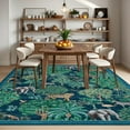 thumbnail image 3 of Garvee 5'x7' Floral Area Rug Modern Animal Jungle Throw Carpet, Washable Rug Stain Resistant Rug Non Slip Indoor Mat for Living Room Bedroom Home Office, Blue, 3 of 7
