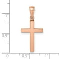 thumbnail image 2 of Auriga Fine Jewelry 14K Rose Gold Polished Beveled Cross Charm for Women (L - 25.3mm, W - 14mm), 2 of 6
