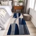 thumbnail image 4 of 2'x6' Rug Runners for Hallways Kitchen, Boho Navy Blue Non Slip Entryway Beside Floor Carpet Runner, Modern Geometric Abstract Art Washable Laundry Room Bedroom Throw Rugs Mat for Family Pet, 4 of 8