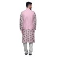thumbnail image 3 of Atasi Cotton Mens Kurta Pajama With Jacket Indian Mandarin Ethnic Wear Set, 3 of 5