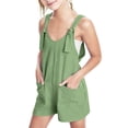 thumbnail image 1 of Pounoo Womens Rompers Tie Shoulder Strap Pocket Loose Fit Lightweight Overalls Casual Daily Style (For Small Wearers) Gift, 1 of 8