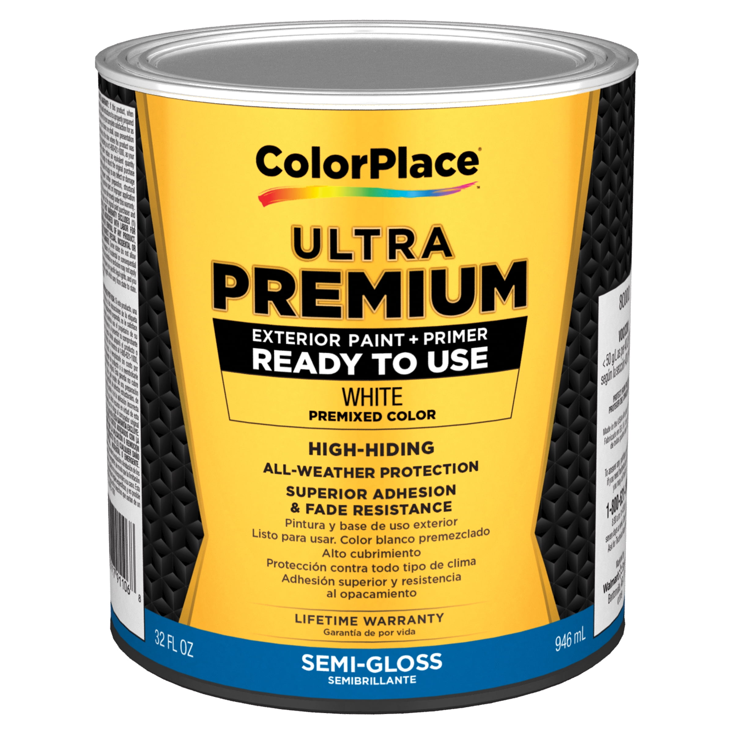 Color Place Ultra Premium Exterior Paint & Primer SemiGloss White Base