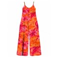 thumbnail image 7 of Women'S Casual Sleeveless Jumpsuits Orange Red Hibiscus Spaghetti Strap Wide Leg Pants Rompers With Pockets, 7 of 7