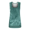 thumbnail image 4 of JGGSPWM Plus Size Square Neck Tank Tops for Women Floral Blouse Classic Basic Tunic Sleeveless Shirts Tshirts Dressy Casual Vest 1-Large Size Blue XXXXXL, 4 of 5